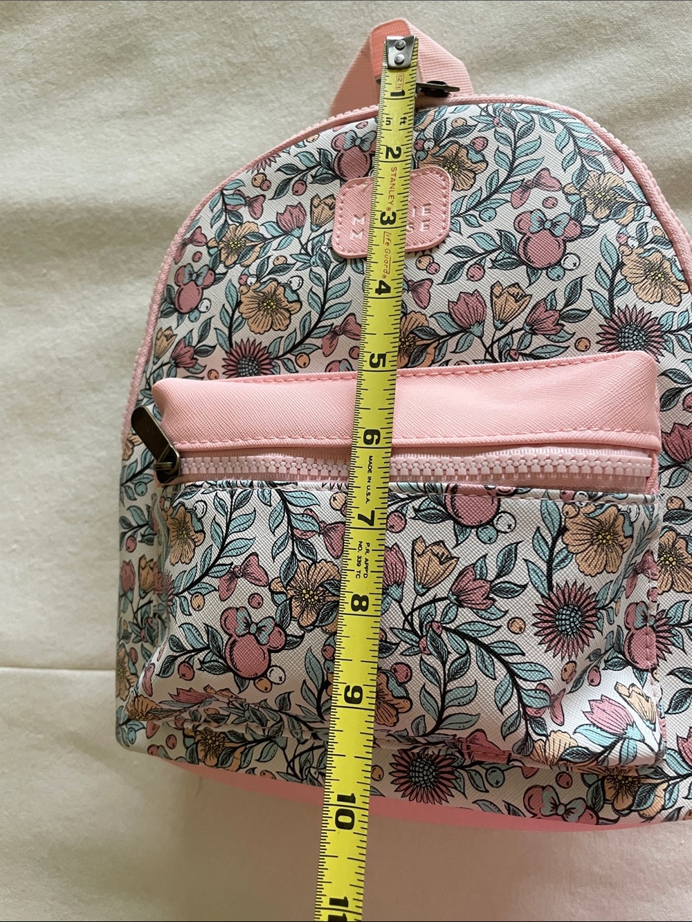 Disney Minnie Mouse Pink Floral Backpack - Picture 7 of 10